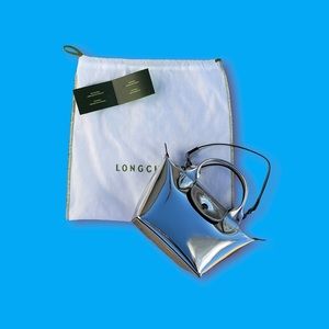 Longchamp Top Handle XS Le Pliage Holographic Sliver